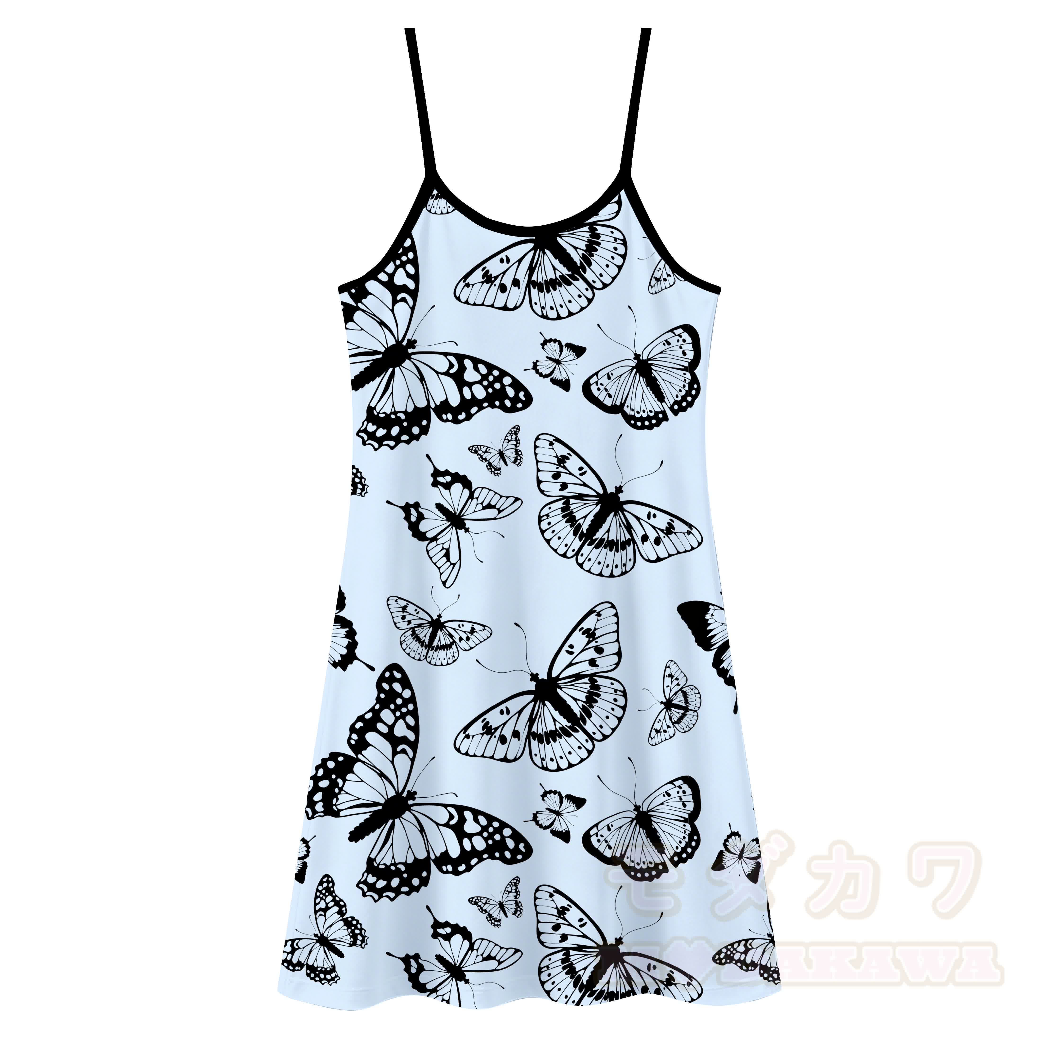Verträumtes Slipkleid mit Schmetterlingsmuster, vielseitig tragbar - Blau - 5XL - image 2