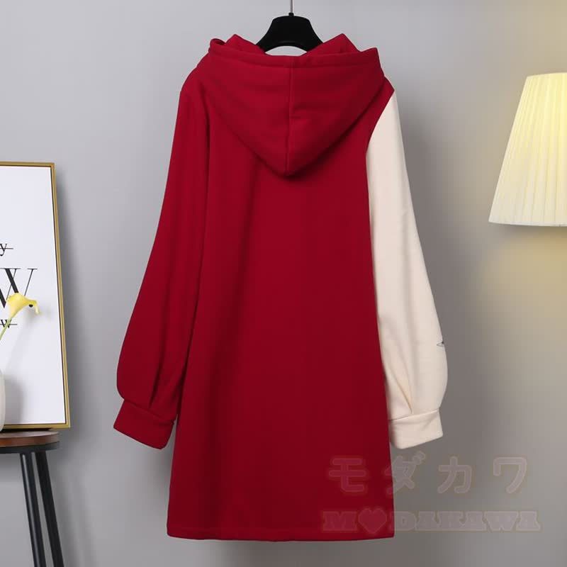 Kapuzenpulloverkleid im chinesischen Stil mit Hasen- und Kranichmuster - image 3