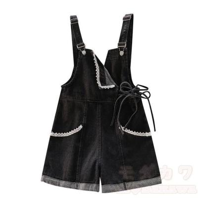 Niedliches Set aus Hoodie und Jeans-Latzhose mit Fuchspfotenabdruck (zweiteilig) - Schwarze Latzhose - 2XL - image 10