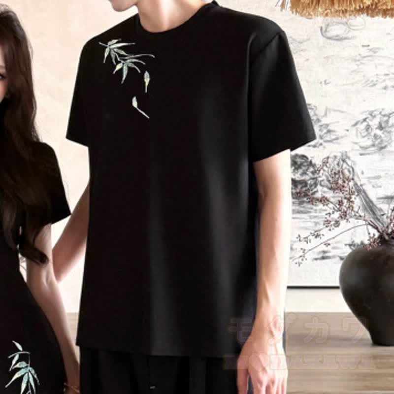 Chinesisches Bambusstickerei-Kleid und Herren-T-Shirt-Partnerset - T-Shirt - 3XL - image 5