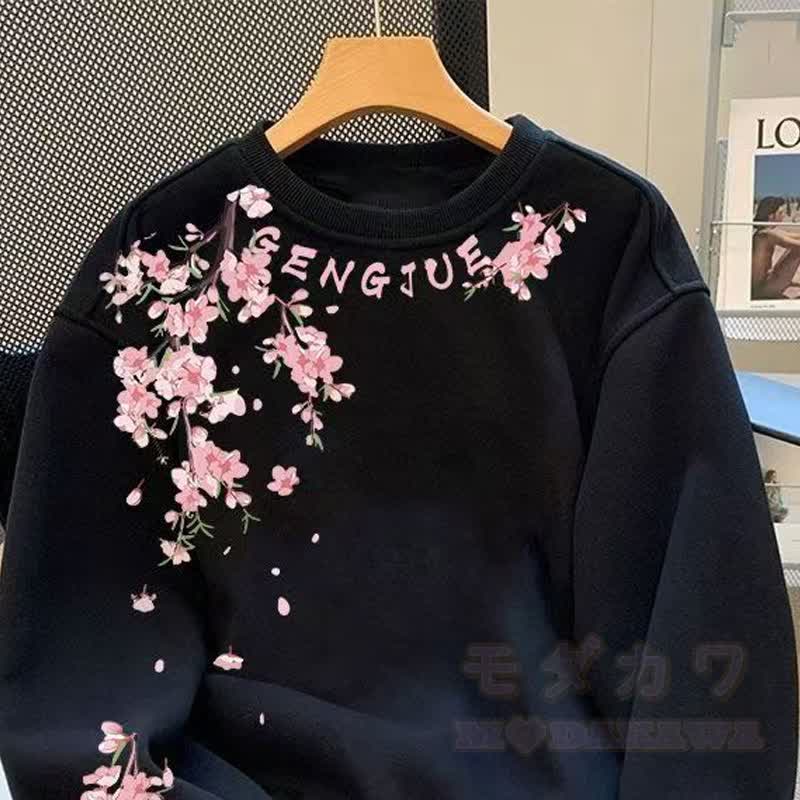 Oversized Sweatshirt mit Blumenmuster und Fleecefutter - image 2