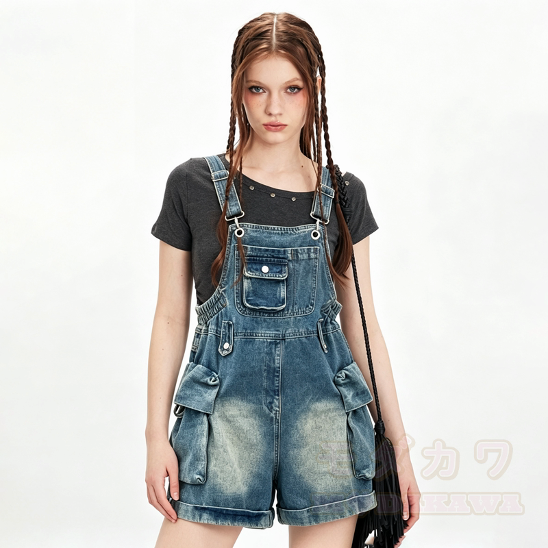 Lässige Vintage-Jeansshorts mit weitem Bein und lockerer Passform - image 1