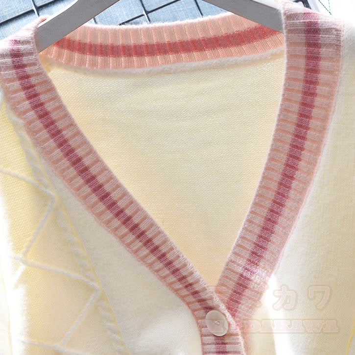 Preppy-Strickjacke mit Bluse, plissiertem Minirock und Krawatte – vierteiliges Set - image 10