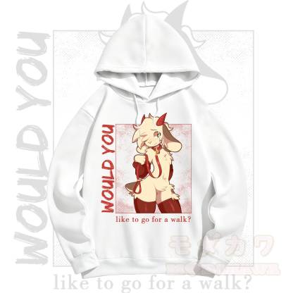 MODAKAWA Anime-Ziegen-Grafik Langarm-Hoodie mit Minirock Zweiteiler-Set - Weißes Oberteil - 5XL - image 5