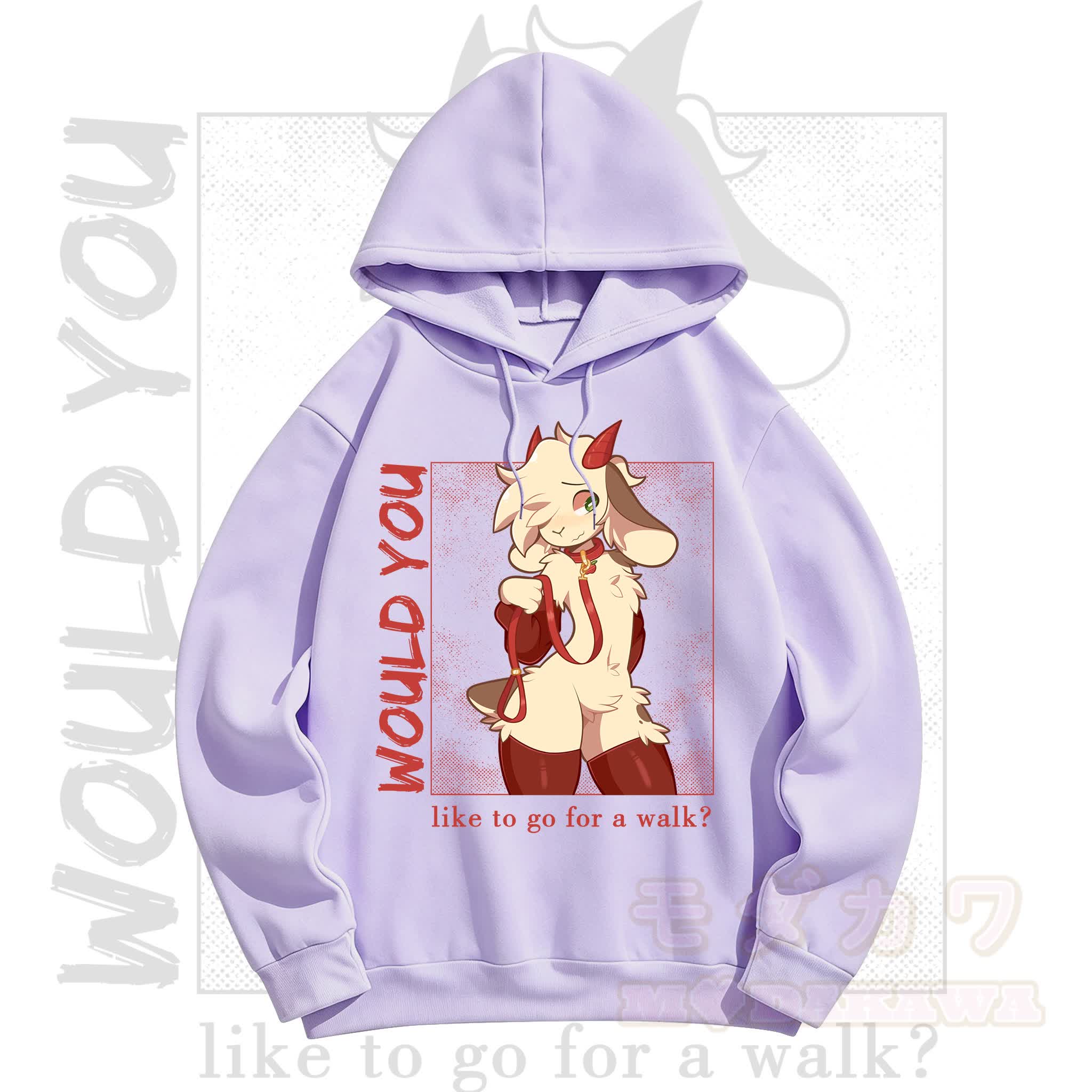 MODAKAWA Anime-Ziegen-Grafik Langarm-Hoodie mit Minirock Zweiteiler-Set - Lila Top - 5XL - image 6