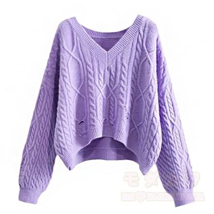 Zweiteiliges Set: Strickoberteil mit Lochmuster und gerade geschnittene Freizeithose - Spitze - 3XL - image 2