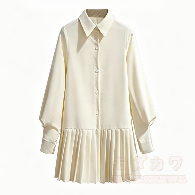Asymmetrisches, mehrlagiges Strickpullover- und Faltenhemdkleid-Zweiteiler-Set - Kleid - 3XL - image 5