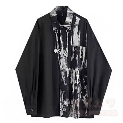 Oversize-Langarmshirt mit Farben -Schmetterlingsketten-Dekor - Weiß - 2XL - image 4
