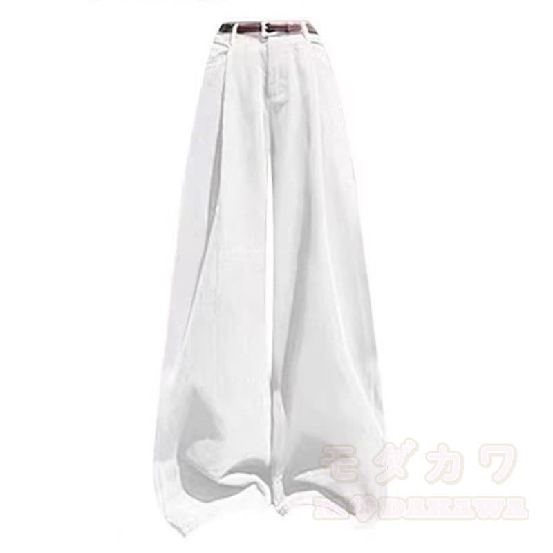 Zweiteiliges Set: Stricküberwurf mit langen Ärmeln und Gürtel, Cordhose mit Lochmuster - Weiße Hose - 4XL - image 7