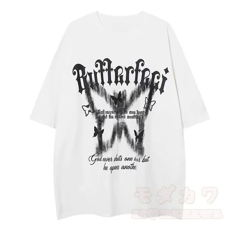 Dreiteiliges Set: Lässiges T-Shirt mit Schmetterlingsmuster, kariertes Hemd, Cargohose mit weitem Bein und passendes Hemd - Weißes T-Shirt - 3XL - image 12