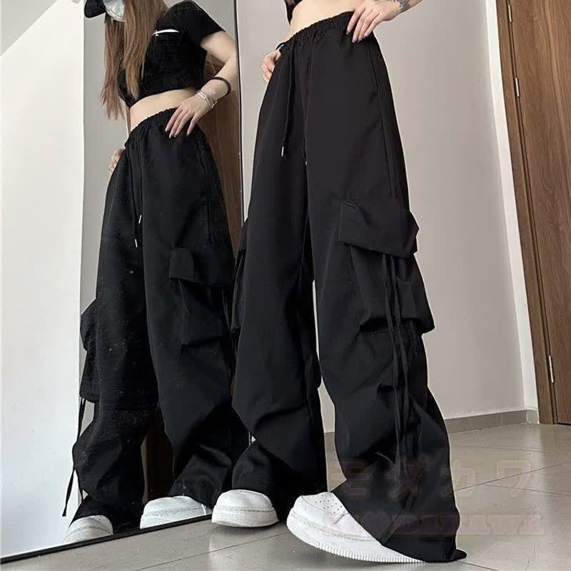 Dreiteiliges Set: Lässiges T-Shirt mit Schmetterlingsmuster, kariertes Hemd, Cargohose mit weitem Bein und passendes Hemd - Schwarze Hose - 3XL - image 17