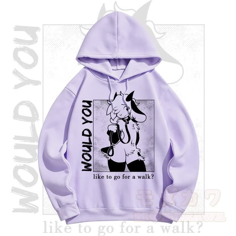 MODAKAWA WOULD YOU Kapuzenpullover mit Schafprint - Lila - 5XL - image 1