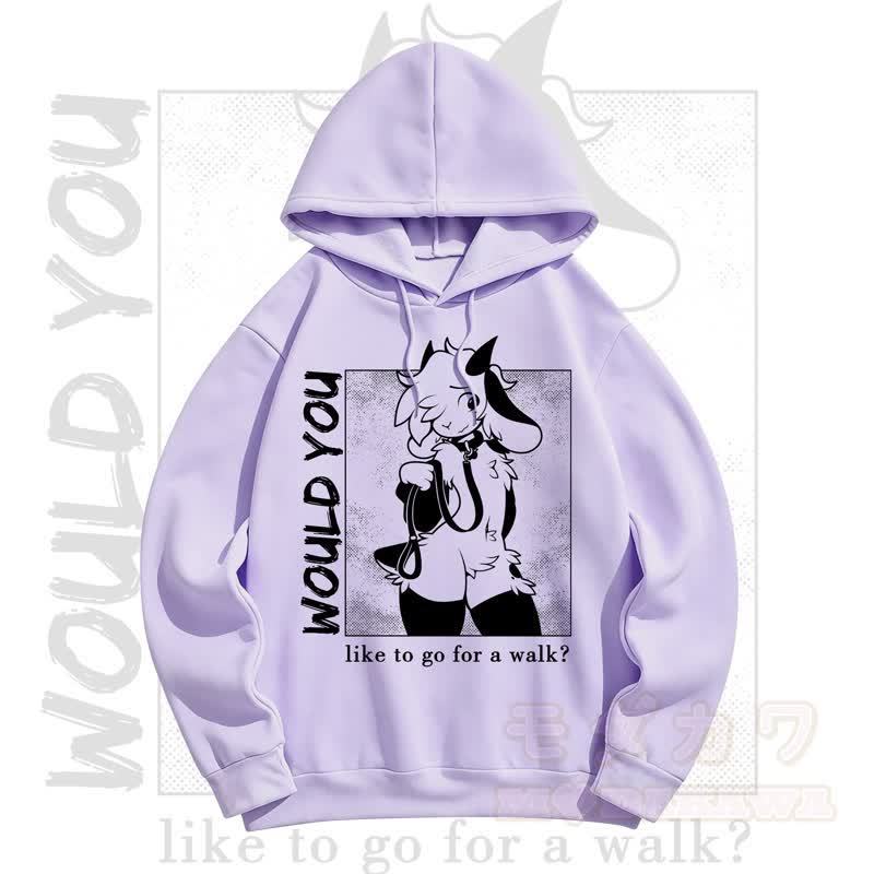MODAKAWA WOULD YOU Kapuzenpullover mit Schafprint - Lila - 5XL - image 1