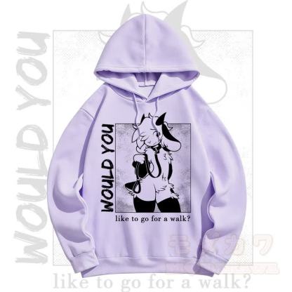 MODAKAWA WOULD YOU Kapuzenpullover mit Schafprint - Lila - 5XL - image 1