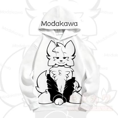MODAKAWA Kapuzenpullover mit Cartoon-Katzenprint - image 1