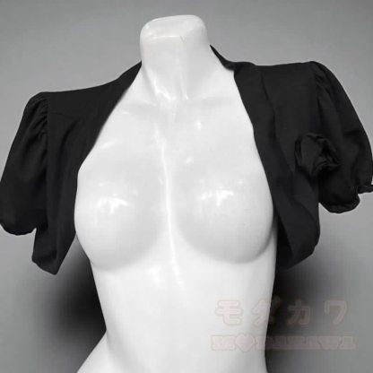 Gothic-Kleid mit kurzem Puffärmel-Top, Schleife, Neckholder und Schnürung, zweiteiliges Set - image 2