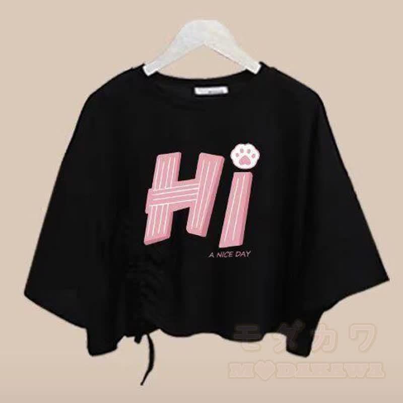 Zweiteiliges Set aus bedrucktem Kurzarm-T-Shirt im College-Stil und asymmetrischem Tüllrock - Top A - XL - image 11
