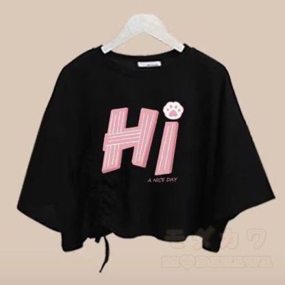 Zweiteiliges Set aus bedrucktem Kurzarm-T-Shirt im College-Stil und asymmetrischem Tüllrock - Top A - XL - image 11