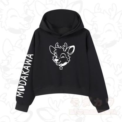 MODAKAWA Baumwoll-Hoodie mit Hundemotiv (kurzer Schnitt) - Schwarz - 3XL - image 2
