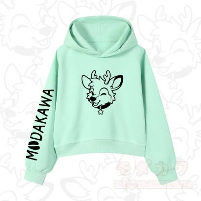MODAKAWA Baumwoll-Hoodie mit Hundemotiv (kurzer Schnitt) - Grün - 3XL - image 10