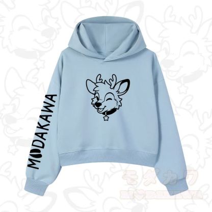 MODAKAWA Baumwoll-Hoodie mit Hundemotiv (kurzer Schnitt) - Blau - 3XL - image 5