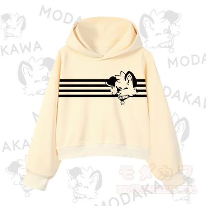 Modakawa Baumwoll-Hoodie mit Hunde-Grafikstreifen - Gelb - 3XL - image 8
