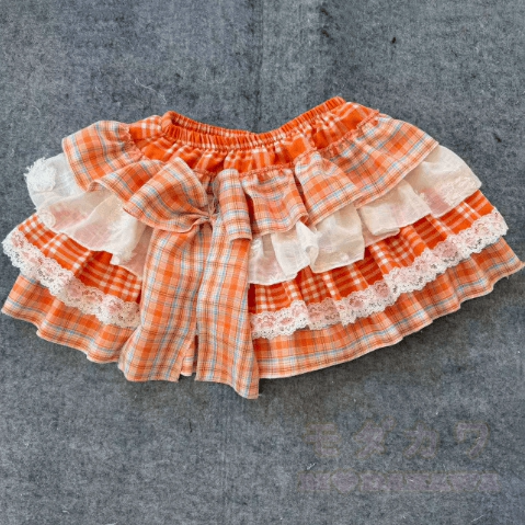 Y2K Orange Slim Fit Top mit Minirock Zweiteiliges Set - image 3
