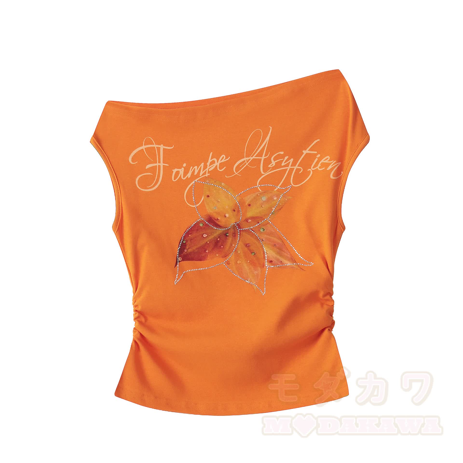 Y2K Orange Slim Fit Top mit Minirock Zweiteiliges Set - image 4