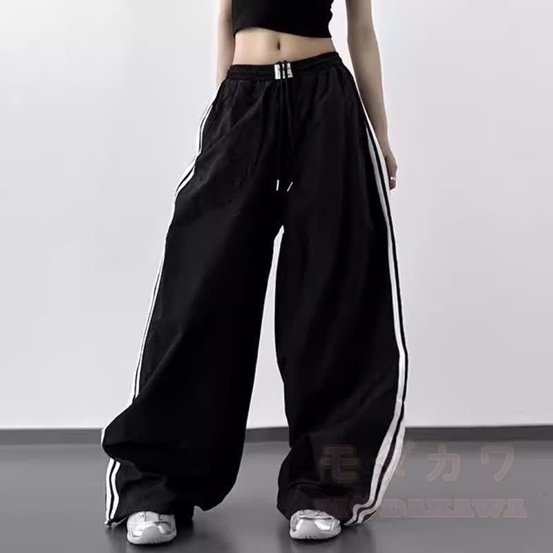 Lässige Cargohose im amerikanischen Hip-Hop-Stil mit Streifen und weitem Bein - image 2