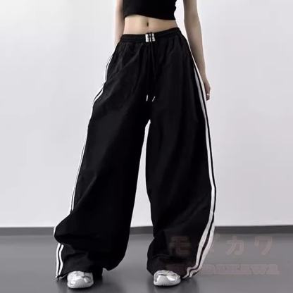 Lässige Cargohose im amerikanischen Hip-Hop-Stil mit Streifen und weitem Bein - image 2