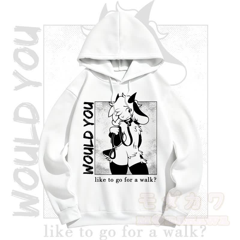 MODAKAWA WOULD YOU Kapuzenpullover mit Schafprint - Weiß - 5XL - image 4