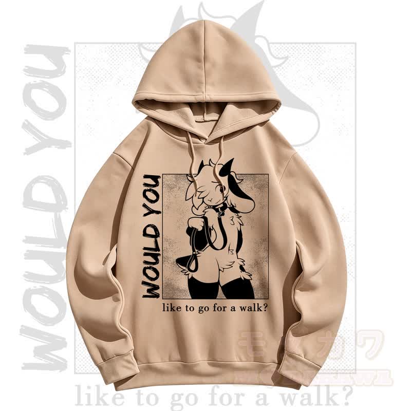 MODAKAWA WOULD YOU Kapuzenpullover mit Schafprint - Kaffee - 5XL - image 7