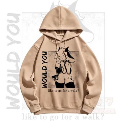 MODAKAWA WOULD YOU Kapuzenpullover mit Schafprint - Kaffee - 5XL - image 7
