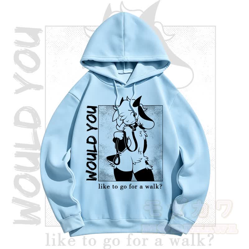 MODAKAWA WOULD YOU Kapuzenpullover mit Schafprint - Blau - 5XL - image 6