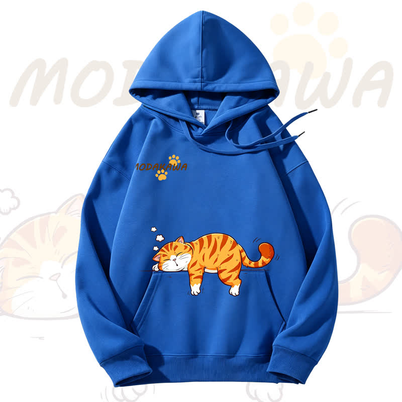 MODAKAWA Kapuzenpullover mit niedlichem Katzenmotiv und Fleece-Futter - Blue - 3XL - image 11