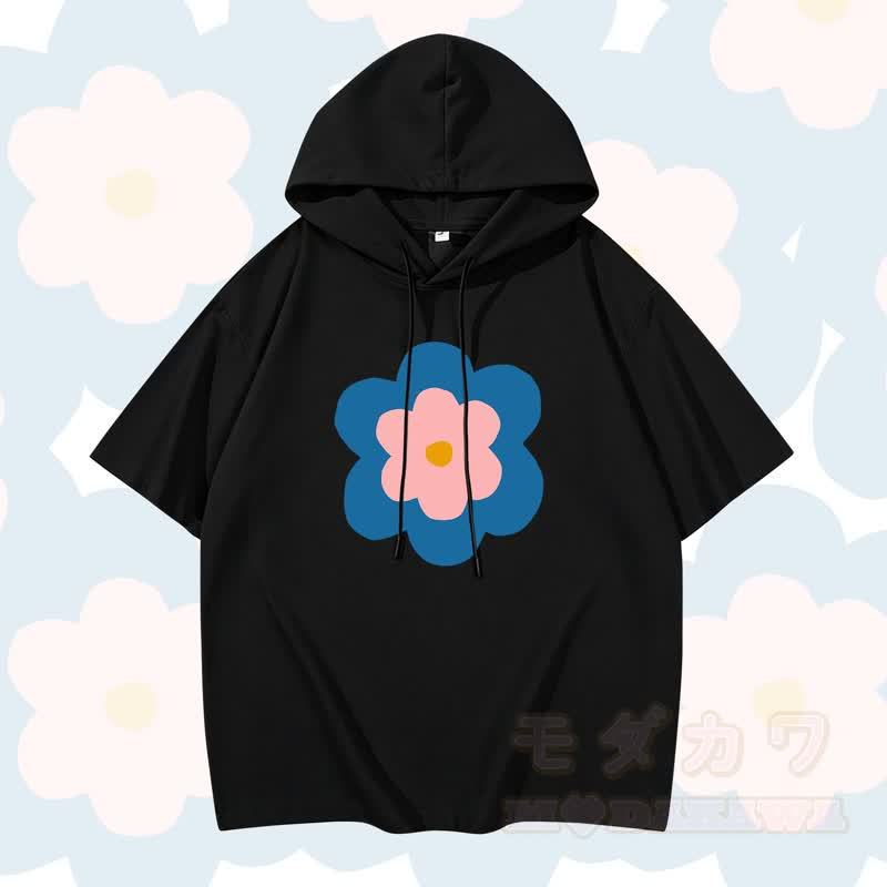 MODAKAWA X Trevor Basset Kurzarm-Hoodie mit Blumenmuster - Schwarz - 3XL - image 4