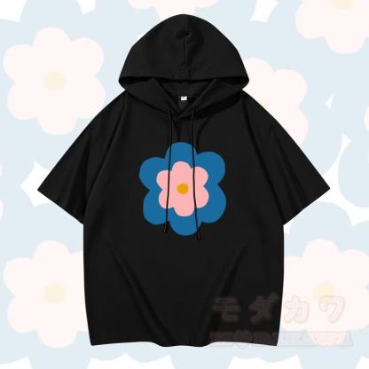 MODAKAWA X Trevor Basset Kurzarm-Hoodie mit Blumenmuster - Schwarz - 3XL - image 4