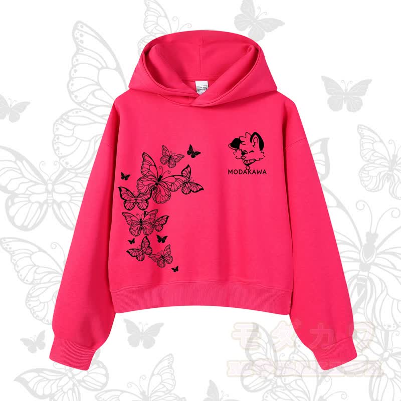 MODAKAWA Baumwoll-Hoodie mit Schmetterlings- und Hundemotiv - Rose - 3XL - image 6