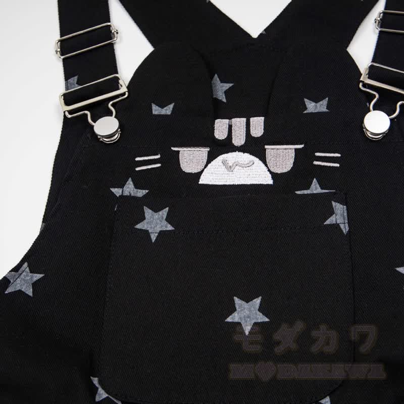 Kawaii-Katzen- und Sternenmuster-Jeans-Latzhose - image 7