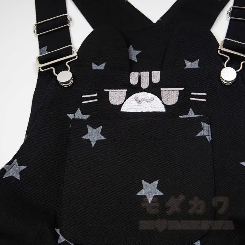 Kawaii-Katzen- und Sternenmuster-Jeans-Latzhose - image 7