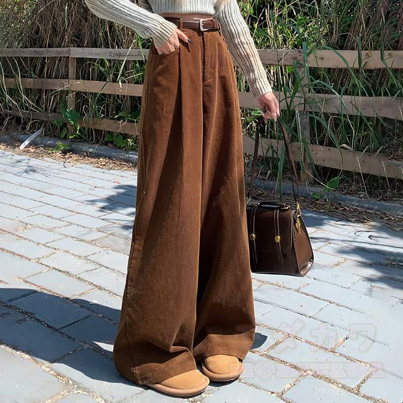 Zweiteiliges Set: Strickoberteil mit Farben -Muster und Cordhose mit Lochmuster - Hose - XL - image 7