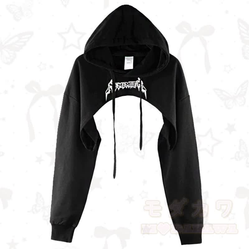 Vintage-Sweatshirt mit Buchstabenprint, langen Ärmeln und asymmetrischem Cropped-Schnitt - Schwarz A - 3XL - image 1