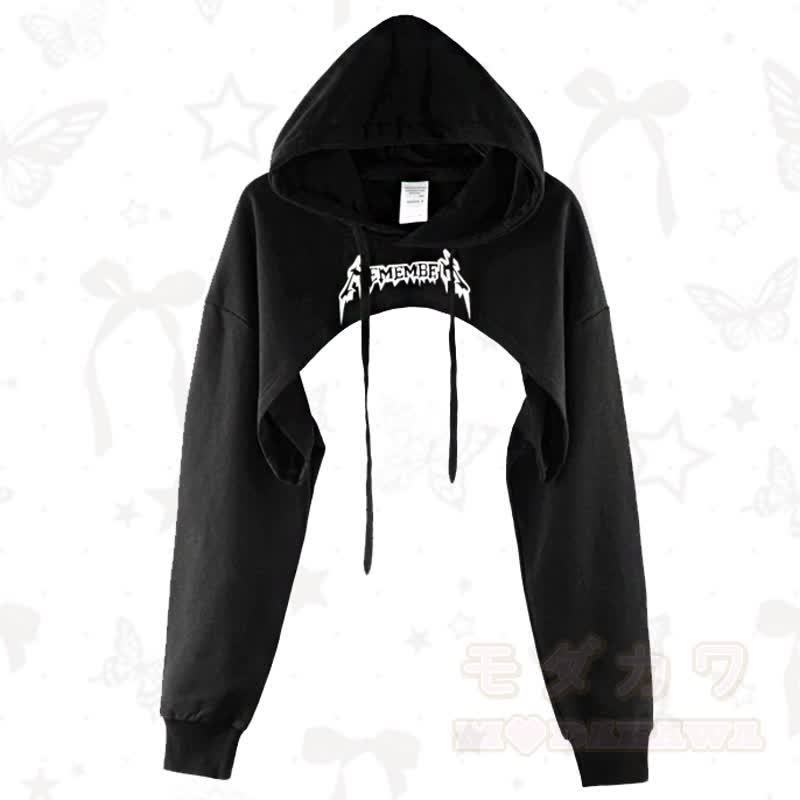 Vintage-Sweatshirt mit Buchstabenprint, langen Ärmeln und asymmetrischem Cropped-Schnitt - Schwarz A - 3XL - image 1