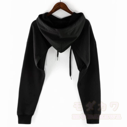 Vintage-Sweatshirt mit Buchstabenprint, langen Ärmeln und asymmetrischem Cropped-Schnitt - image 2