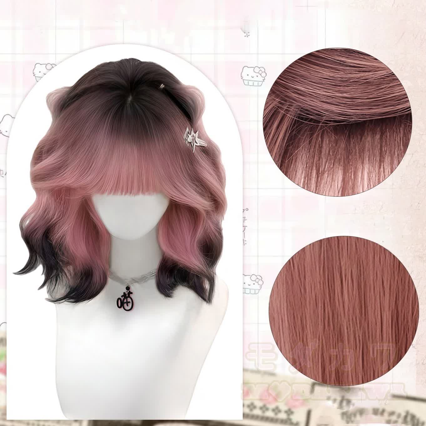Lolita Glueless Pre-Bleached Knots Wear & Go Synthetische gewellte Bob-Perücke - image 6