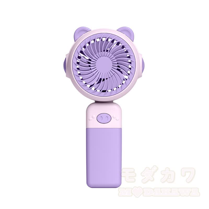 Niedlicher, tragbarer Mini-Ventilator mit Katzenohren, USB-Aufladung und Licht - Lila - image 5