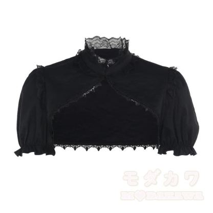 Gothic-Spitzenoberteil mit Puffärmeln, floral bedrucktes Trägerkleid, zweiteiliges Set - Spitze - L - image 3