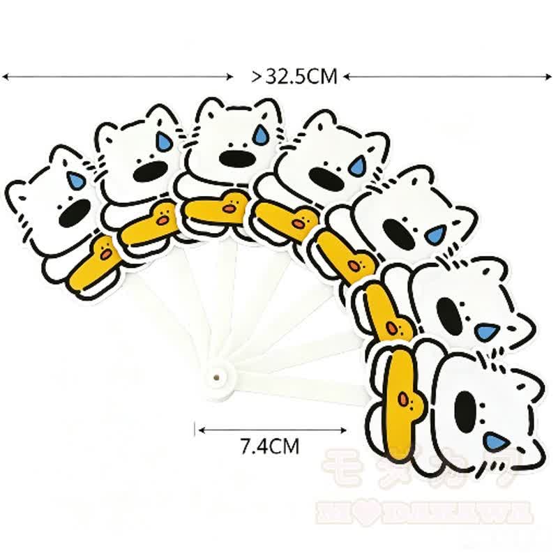 Mini-Faltfächer mit niedlichem Cartoon-Print - Hund B - image 5