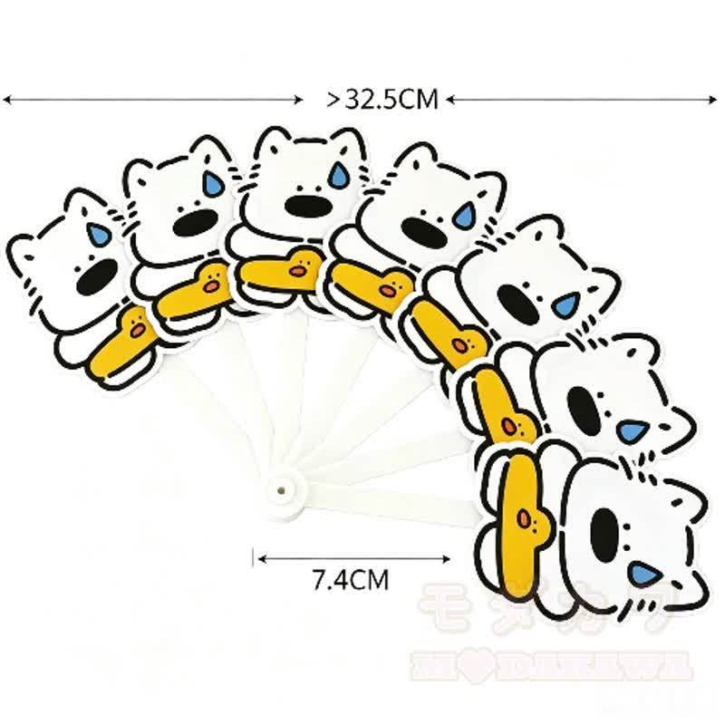 Mini-Faltfächer mit niedlichem Cartoon-Print - Hund B - image 5