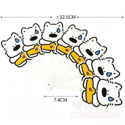 Mini-Faltfächer mit niedlichem Cartoon-Print - Hund B - image 5